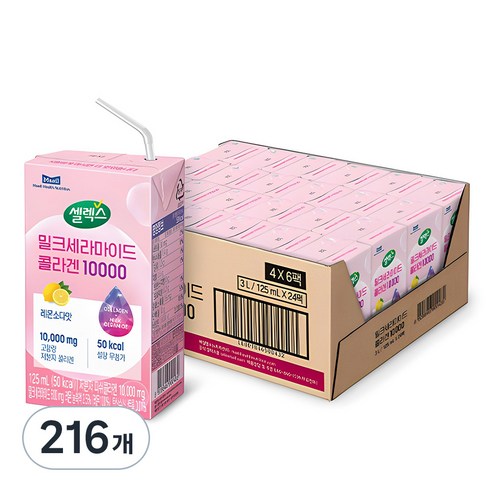 셀렉스 밀크세라마이드 콜라겐 10000 음료, 125ml, 216개