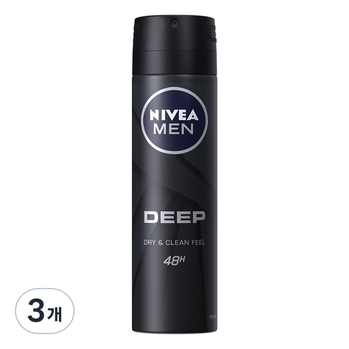 니베아 맨 딥 데오드란트 스프레이, 150ml, 3개