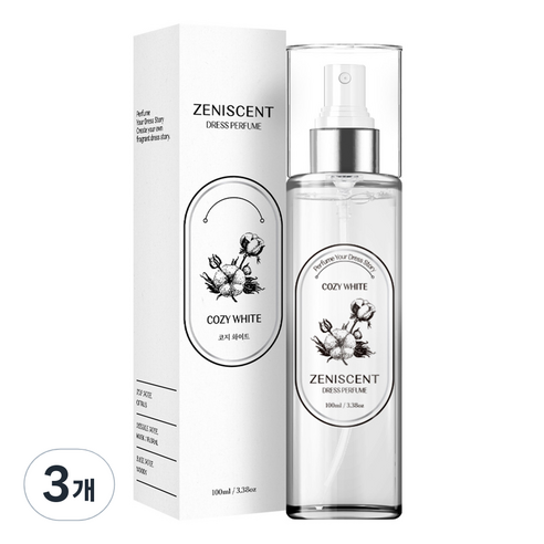 제니센트 섬유탈취제 코지화이트, 100ml, 3개