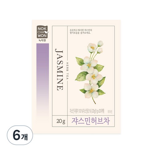 녹차원 쟈스민 허브차, 20개입, 6개, 1g