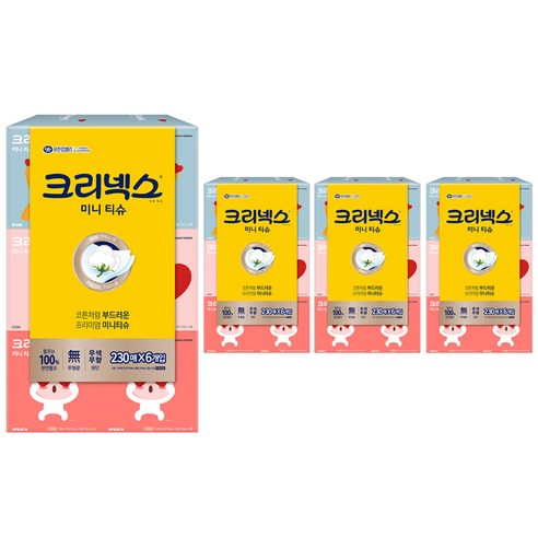 크리넥스 미니 카카오 갑티슈 2겹 230매, 24개