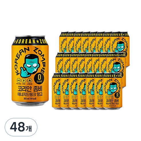 코리안좀비 정찬성 에너지드링크 망고, 355ml, 48개