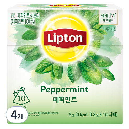 립톤 허브티 페퍼민트, 800mg, 10개입, 4개