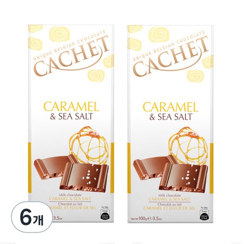 KimsChocolates 까쉐 카라멜 앤 씨솔트 초콜릿, 100g, 6개