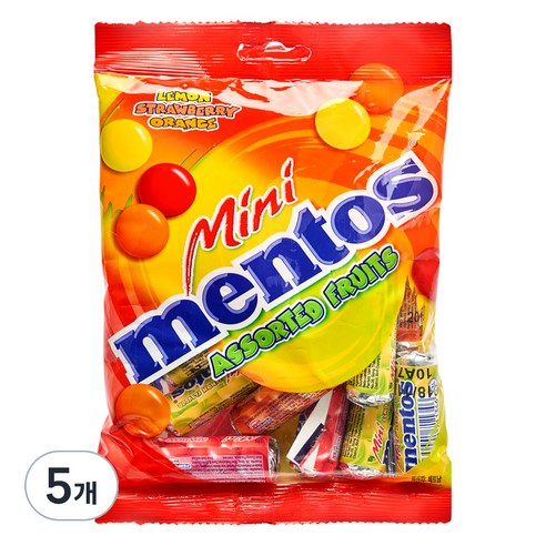 멘토스 미니 멘토스 프루티 캔디, 150g, 5개