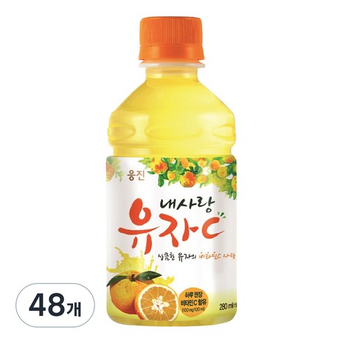 웅진 내 사랑 유자C 280ml, 24팩 비타음료 웅진 내 사랑 유자C 280ml, 24팩 비타음료