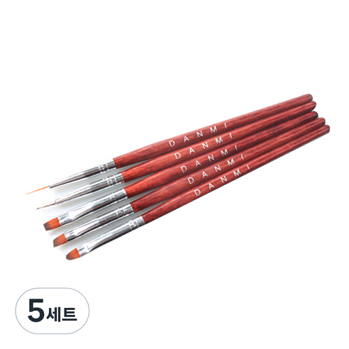 단미 젤네일 아티스트 브러쉬 5종 세트, 혼합 색상, 5세트