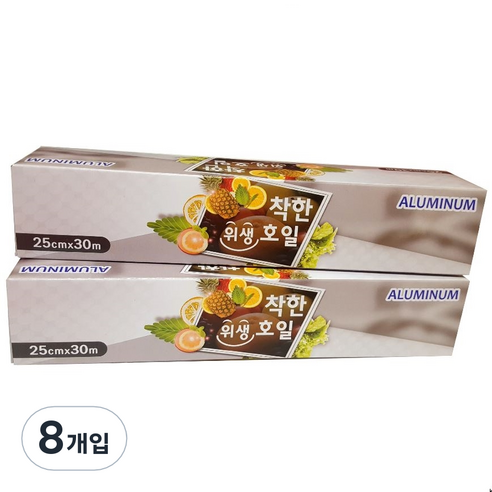 착한식재료 위생호일 25cm x 30m, 8개입