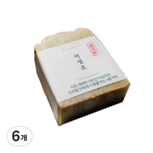 두류헌 어성초 클렌징비누, 80g, 6개