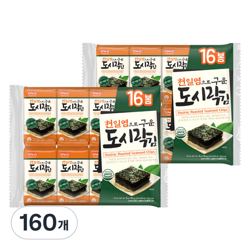 삼육김 천일염으로 구운 도시락김, 4g, 160개