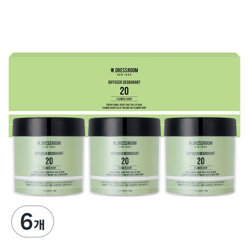더블유드레스룸 퍼퓸 탈취제 20번 플라워샵 3개 본품, 330g, 6개
