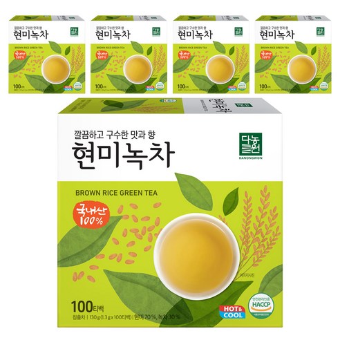다농원 현미녹차 100티백, 1.3g, 100개입, 5개
