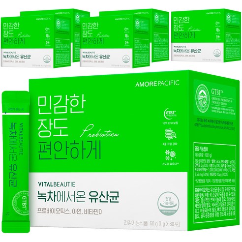 바이탈뷰티 녹차 에서온 유산균 60p, 60g, 6개