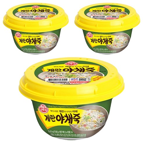 오뚜기 계란 야채죽, 285g, 3개