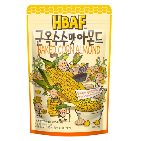 바프 군옥수수맛 아몬드, 210g, 1개