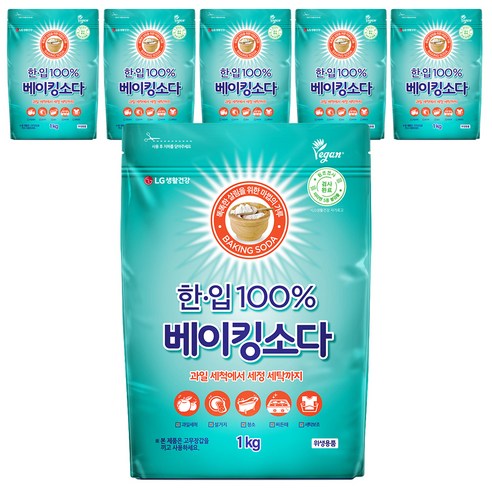 한입 100% 베이킹소다, 6개, 1kg