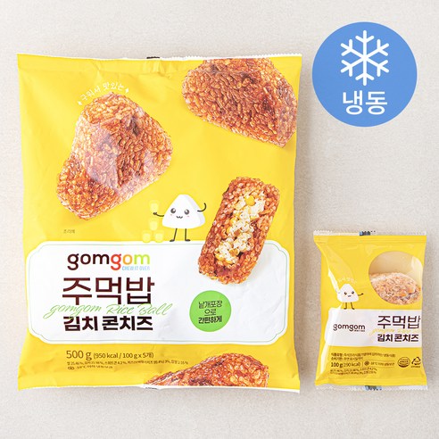곰곰 주먹밥 김치 콘치즈 (냉동), 500g, 1개