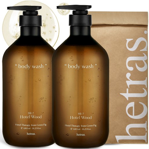 헤트라스 호텔테라피 바디워시 호텔우드, 1.013L, 2개