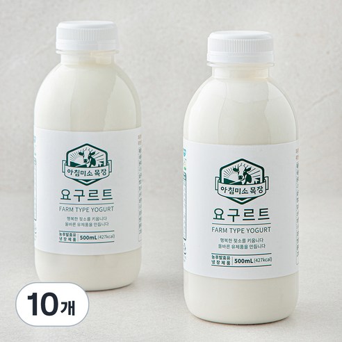 아침미소목장 요구르트, 500ml, 2개입, 5개