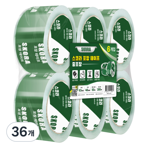 스코라 테이프 투명 중포장 63μm 48mm x 50m, 36개