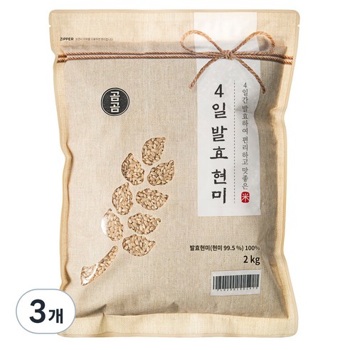 곰곰 소중한 우리쌀 발효 현미 2kg, 3개