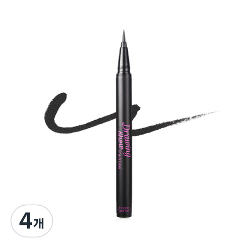에뛰드 드로잉 쇼 브러쉬 라이너 0.6g, BK801 흑심 블랙, 4개