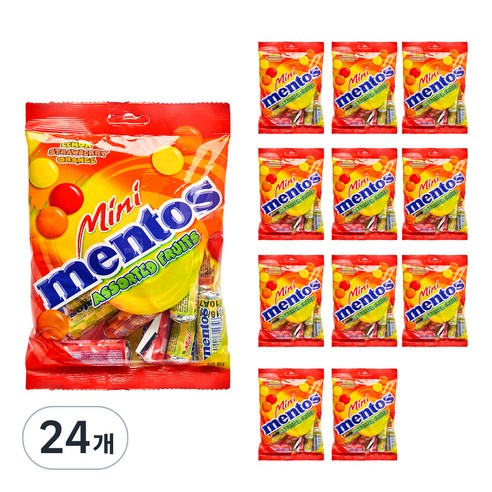 미니 멘토스 푸르티 츄잉캔디, 150g, 24개