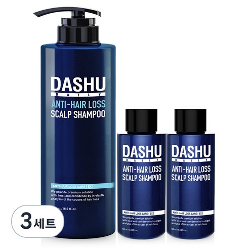 다슈 데일리 한방 두피 골드 두피케어 탈모샴푸 500ml + 50ml 2p 세트, 3개