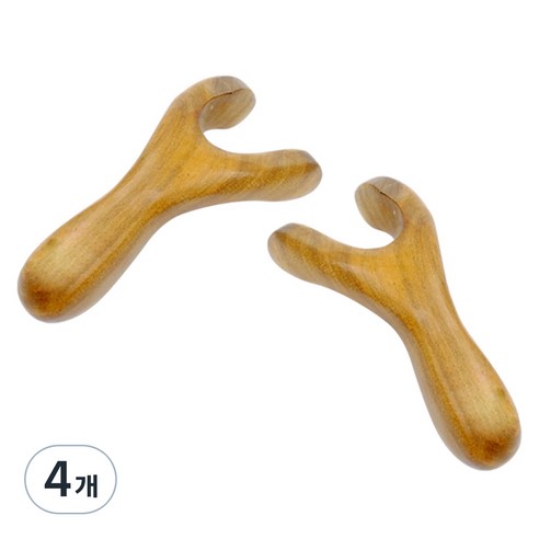 MAME 원목 Y형 지압기, 4개, 혼합색상