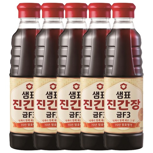 샘표 진간장 금 F3, 500ml, 5개