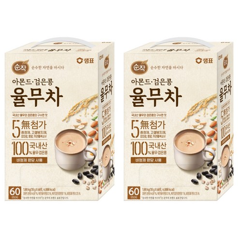 순작 아몬드 검은콩 율무차, 18g, 60개입, 2개