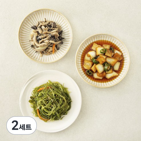 집반찬연구소 베스트반찬 3종 B세트 느타리버섯볶음 90g + 미역줄기볶음 60g + 양파고추장아찌 150g, 2세트