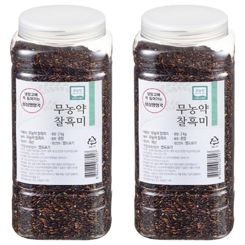 월드그린 싱싱영양통 무농약 검정 찰흑미, 2kg, 2개