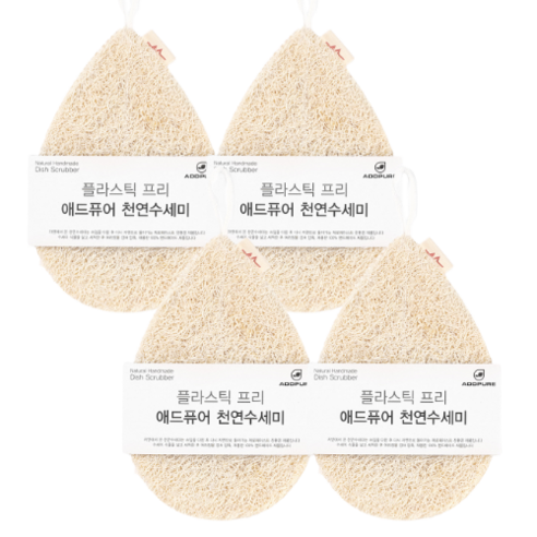 애드퓨어 수세미 물방울, 4개, 1개입