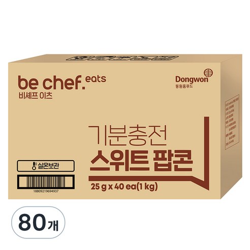 비셰프 이츠 기분충전 스위트 팝콘, 25g, 80개