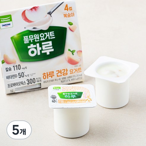 다논 하루 요거트 컵복숭아 4개입, 320g, 5개