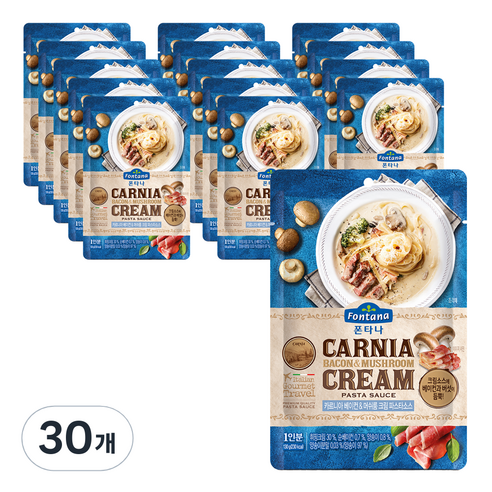 폰타나 카르니아 베이컨 머쉬룸 크림 파스타소스, 130g, 30개