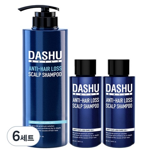 다슈 데일리 한방 두피 골드 두피케어 탈모샴푸 500ml + 50ml 2p 세트, 6세트