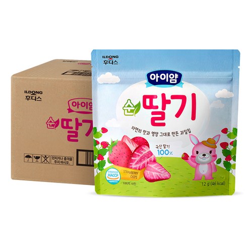 일동후디스 아이얌 동결건조 과일칩 순딸기, 12g, 6개 건조딸기 Best Top5