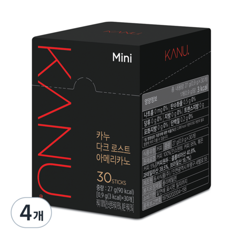 카누 다크 로스트 아메리카노, 900mg, 30개입, 4개