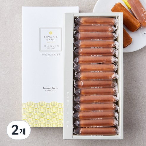 브레댄코 우리밀로 만든 마드레느 중, 12g, 2개, 15개입