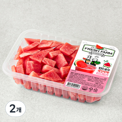 프레쉬팜 바로 갈아먹는 주스용 수박, 1kg, 2개