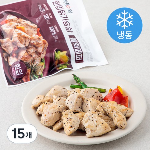 하림 이닭 한입 닭가슴살 블랙페퍼 (냉동), 100g, 1개입, 15개
