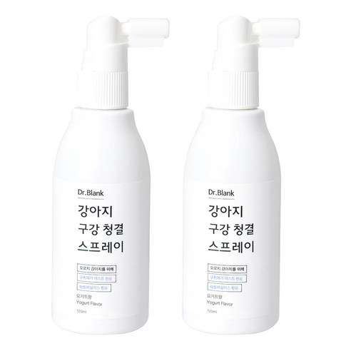 닥터블랭크 강아지 구강 청결 스프레이 요거트향, 120ml, 2개