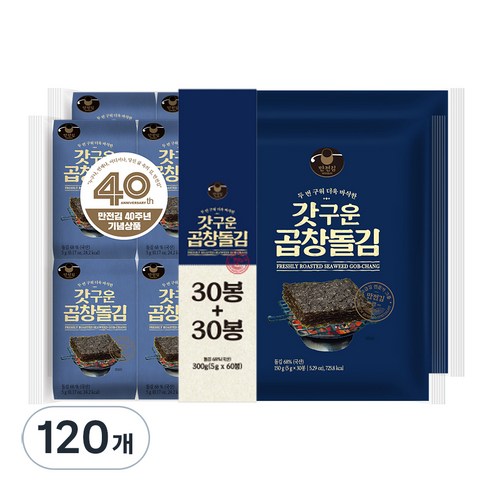 만전김 갓구운 곱창돌김 도시락김, 5g, 120개