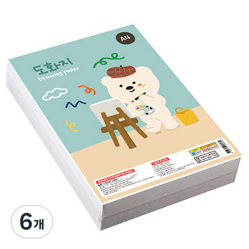 아트모아 스케치북 도화지, A4, 250매, 6개
