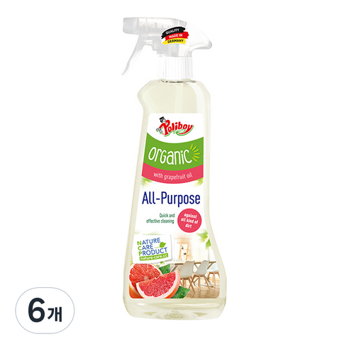 폴리보이 오가닉 다목적 실내 청소용 살균 세정제, 500ml, 6개