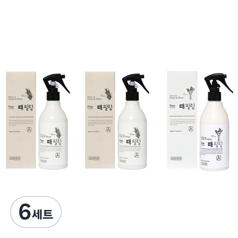 수아연 딥앤모이스처 각질제거 때필링 스프레이 300ml 라벤더 + 로즈마리 2p 세트, 6세트