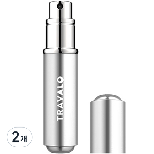 트라발로 로마 펌핑식 충전 휴대용 향수공병 5ml, 실버, 2개