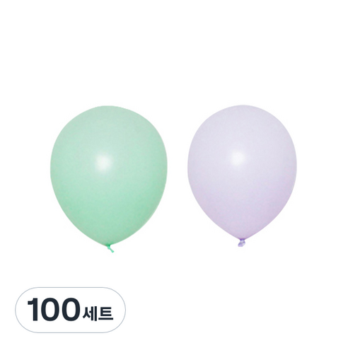 파티쇼 매트 파스텔 풍선 2종 세트 30cm, 그린, 라벤다, 100세트